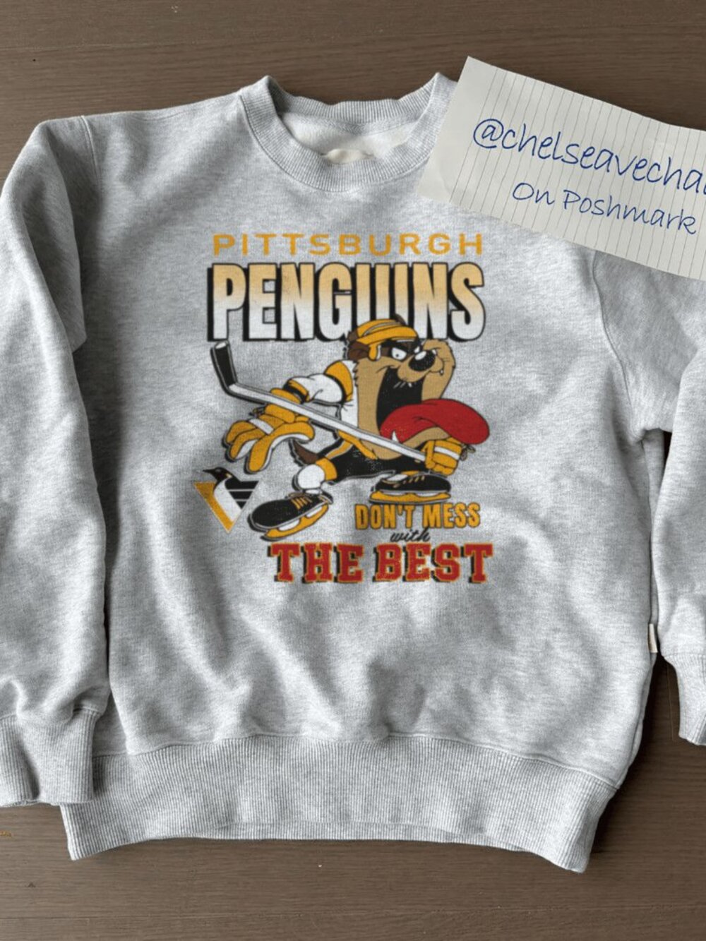 Vintage Pittsburgh Penguins Taz Looney Tunes Hockey Sweatshirt, Penguins Shirt